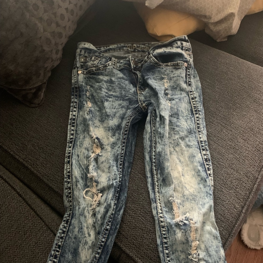 Women’s acid wash skinny jeans used it great condition